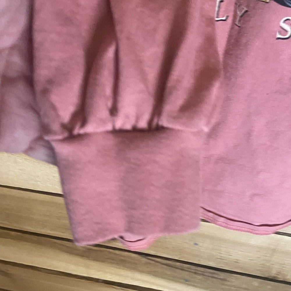 Simply Southern Dusty Pink Long Sleeve Tee with Star Sleeve Accents L - Picture 7 of 7